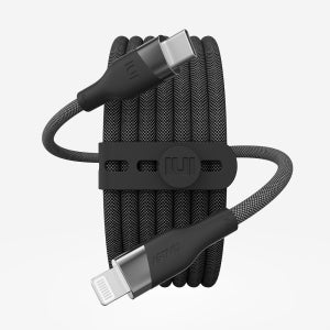 우븐 USB C타입 to 라이트닝 8핀 MFi 고속충전 케이블 블랙, 1개, 0.5m