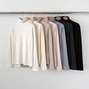 에이블앤코 소프트 폴라 여성 터틀넥 속기모 겨울 기본 이너 무지 긴팔 티셔츠 able