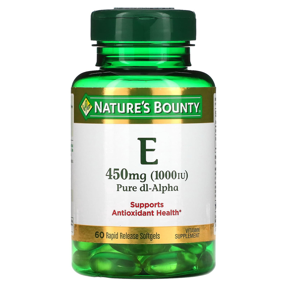 네이처스바운티 <b>비타민E 퓨어 Dl-</b>Alpha <b>450mg</b> (1000IU) 60 속방형 정