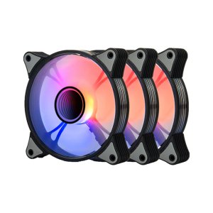 쿨링팬 시스템쿨러 케이스 쿨러 본체 LED RGB 120mm 블랙 3pack 리모컨