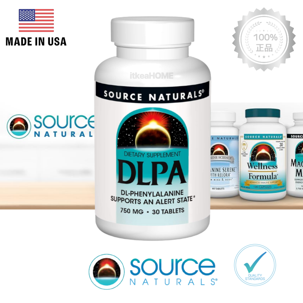 소스내추럴스 DL <b>페닐알라닌</b> 750mg 30정 효능 DLPA 영양제 페닐에틸아민