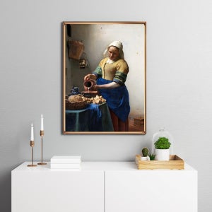 요하네스베르메르 명화 우유따르는여인 거실그림 알루미늄액자 캔버스포스터 A2