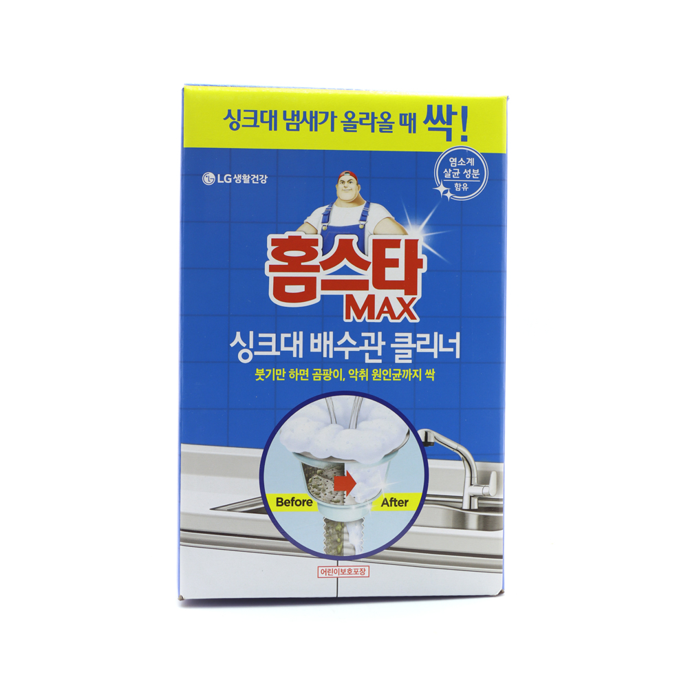홈스타 싱크대 배수관 클리너 <b>붓기</b>만 하면 곰팡이 악취 원인균까지 <b>싹</b> 680mlx12개