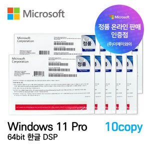 마이크로소프트 Windows 11 Pro DSP 한글 64bit (COEM) x 10개 묶음상품