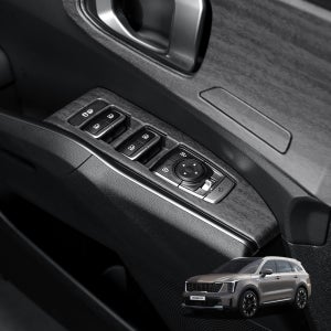 더뉴 쏘렌토 MQ4 페이스리프트 튜닝 용품 윈도우 스위치 커버 우드 내부몰딩