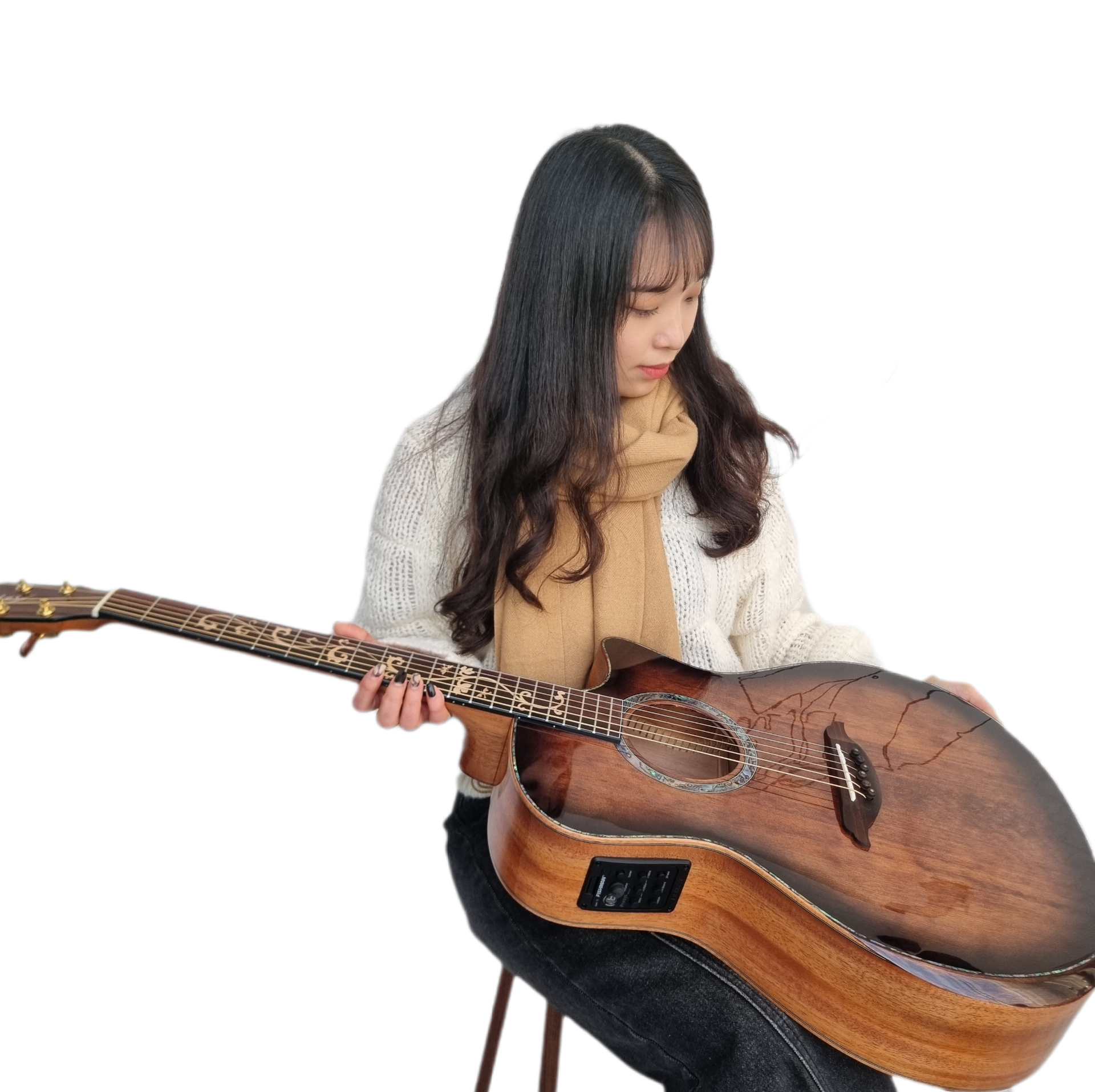 손이안아픈 세종 기타 국산 수제 슬림바디 통기타 올솔리드