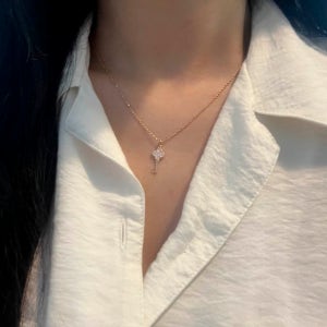 14k 18k 열쇠 목걸이 팬던트 클로버 금 목걸이
