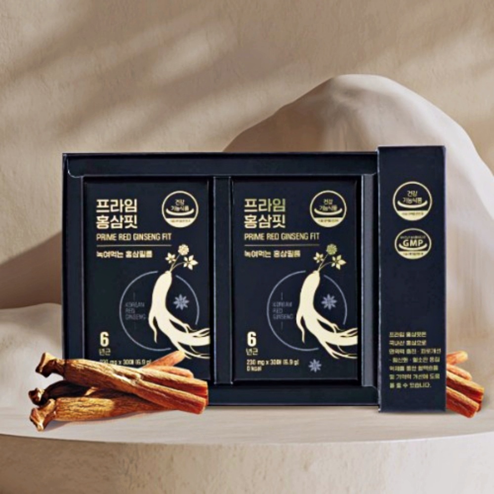 프라임 녹여먹는 <b>홍삼</b>필름 <b>홍삼</b>핏 (1세트 30매) 2박스