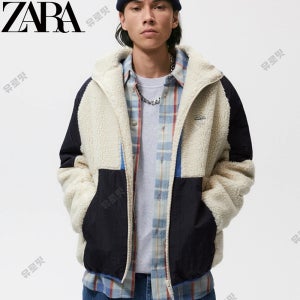 ZARA 자라 에코 시어링 양털 후리스 후드 점퍼