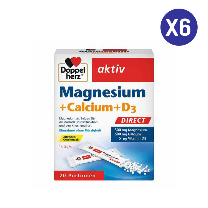 독일내수용 <b>도펠헤르츠</b> 마칼디 마그네슘 칼슘 D3 20포 x 6box, 독일직배송