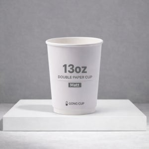 [이중컵] 무광 이중종이컵 390ml(13온스) 일회용 테이크아웃 인쇄 제작 1000개