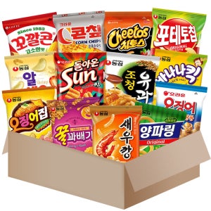 봉지 과자 스낵세트 13종(새우깡 꿀꽈배기 오징어집 포테토칩 꼬깔콘 외)MF001