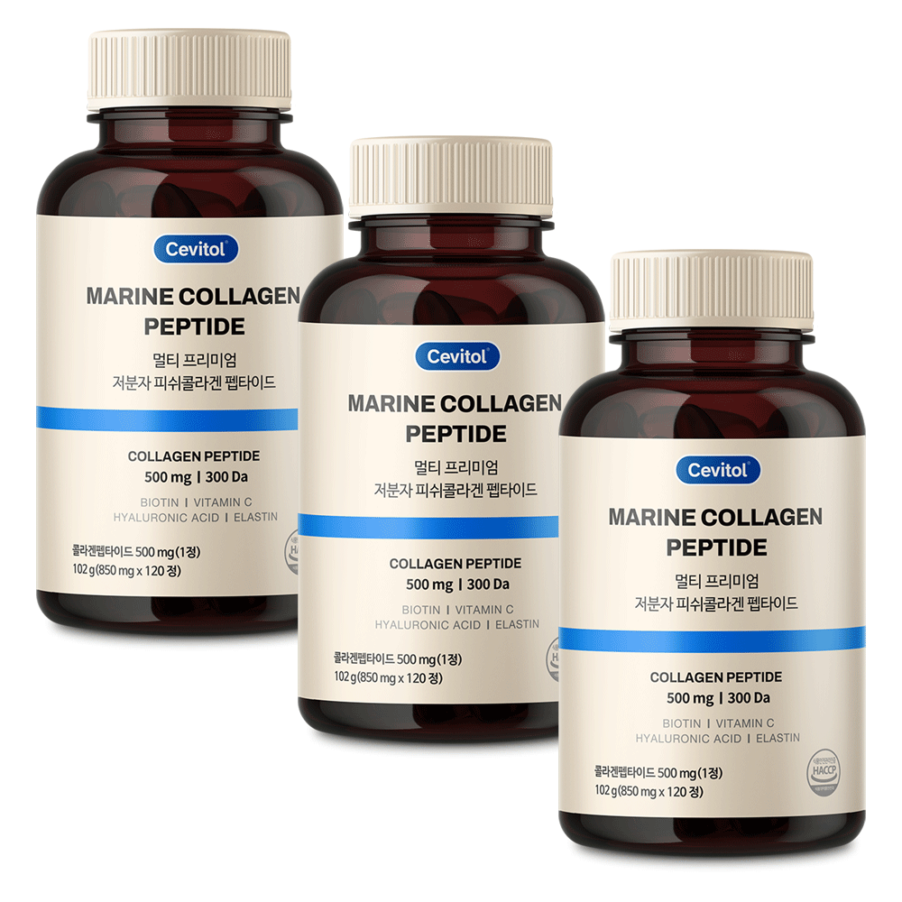 세비톨 <b>멀티</b> 프리미엄 저분자 피쉬 <b>콜라겐</b> 펩타이드 120정, 3개