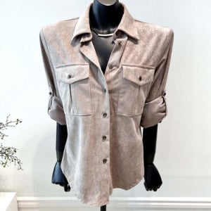 [VIVA] 23FW 스웨이드 양포켓 패드 롤업남방