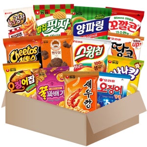 봉지 과자 스낵세트 13종(새우깡 벌집핏자 양파링 빵부장 스윙칩 오징어땅콩외)MF012