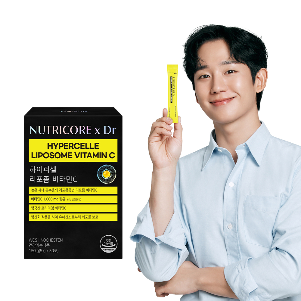 뉴트리코어 x Dr 하이퍼셀 <b>리포좀 비타민C</b> 1000 WCS 노케스템 30포, 1개