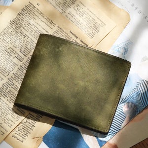 [이니셜 각인] 마뜨 베지터블 푸에블로 소가죽 남자 반지갑