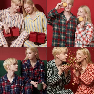 수면 잠옷 겨울 커플 극세사 기모 빅사이즈 홈웨어 여성 남성 파자마 세트