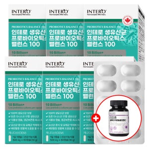 인테로 생유산균 프로바이오틱스 밸런스 100 신바이오틱스 60캡슐, 6개