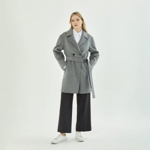 [유어즈샵] 여성 핸드메이드 명품 오버핏 울 엣지코트