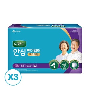디펜드 안심 언더웨어 프리미엄 중형14매x3팩 팬티형 기저귀