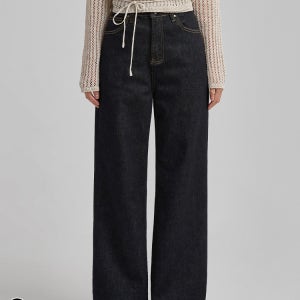 (또입진12탄) 생지 하이웨스트 밴딩 와이드 데님