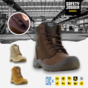 세이프티조거 러쉬 kcs 여성 안전화 천연가죽 지퍼 미끌림방지 사막화