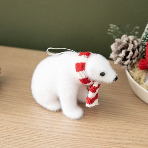 크리스마스 곰 인형 트리 장식 앉아있는 아기곰 12x6x9cm 꾸미기 소품 용품 오너먼트 데코 이벤트 파티