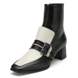 아멜리에 Riya 여성 소가죽 트윈스트랩 화이트포인트 부츠 AM231521