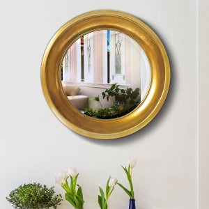 프로쏘 엔틱거울 빈티지 골드 원형 거실인테리어