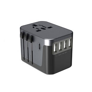 해외멀티어댑터 5포트 USB 5.6A 여행용 블랙 큐브콘센트 110V멀티탭