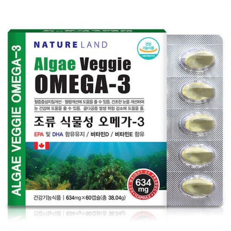 식물성 오메가-3 634mg x - 조류 60캡슐 네이처랜드