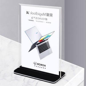 A4 메뉴판 꽂이 아크릴 가격표 안내판 POP 스탠드 케이스 투명 T자형 메뉴 거치대