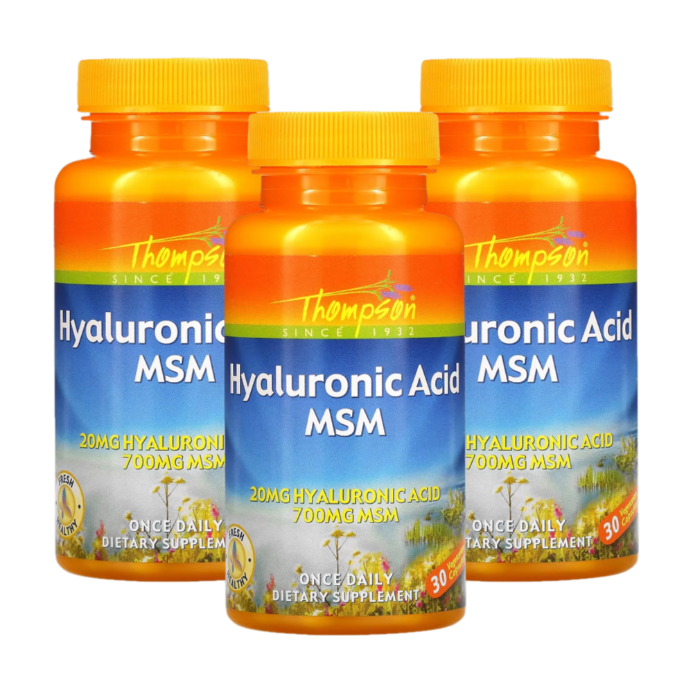 <b>톰슨 엠에스엠</b> 비타민C 30캡슐 3개 히알루론산 아스코르브산 MSM Hyaluronic