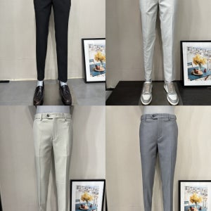 바쏘옴므 남자바지 봄여름가을 캐주얼 블랙 치노 스판 밴딩 면 슬랙스 남성정장바지 99