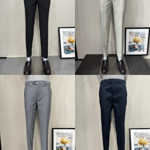 바쏘옴므 남자바지 봄여름가을 캐주얼 블랙 치노 스판 밴딩 면 슬랙스 남성정장바지 99