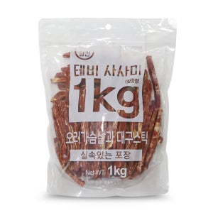 테비 사사미 육포 대용량 1kg 오리가슴살대구스틱, 1000g, 1개