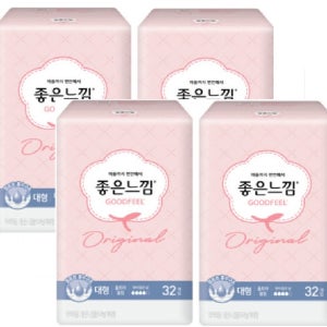 유한킴벌리 좋은느낌 오리지널 울트라슬림 대형 32매 x 4팩