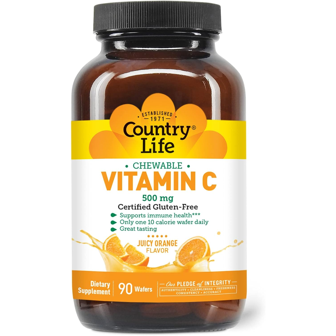 <b>컨트리라이프</b> 츄어블 <b>비타민 C</b> 500 mg 90 웨이퍼