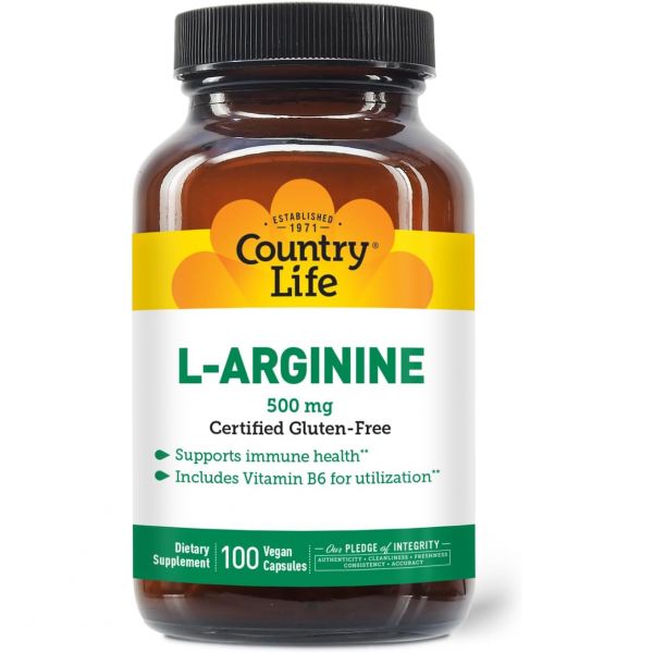 <b>Country Life</b> 비타민 B6 함유 L <b>아르기닌</b> <b>ARGININE</b> 500mg 100캡슐