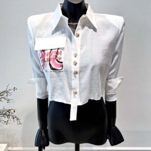 [VIVA] 23FW 나염 원포켓 크롭 블라우스