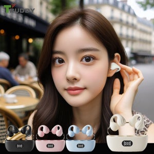 오픈형블루투스이어폰 무통증 스포츠 골전도 귀걸이형블루투스이어폰 스카이블루