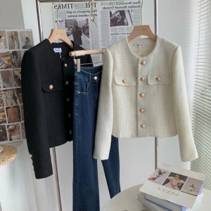 겨울트위드자켓 부클 노카라자켓