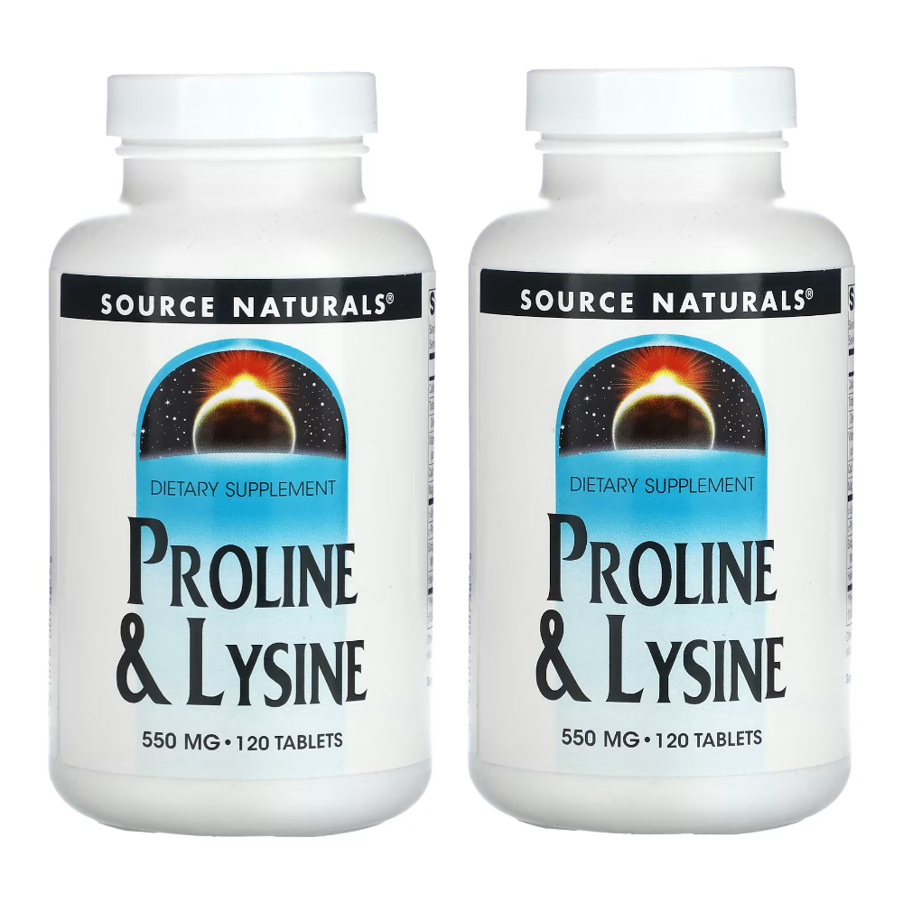 소스내추럴 L<b>프롤린 L</b><b>라이신 550mg</b> 120정 2통