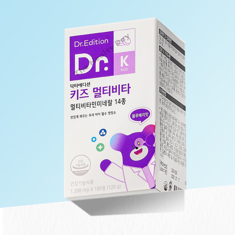 <b>닥터</b>에디션 <b>닥터</b> 키즈 멀티비타 츄어블 1,200mg x 100정 어린이 멀티<b>비타민</b> 미네랄