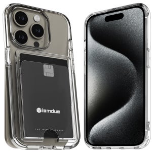 아이엠듀 변색방지 카드수납 케이스 2장 투명, 아이폰15 프로 맥스