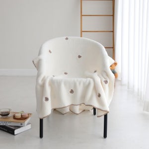 나나베딩 양털 극세사 여행 담요 캠핑 블랭킷 무릎 싱글 곰돌이