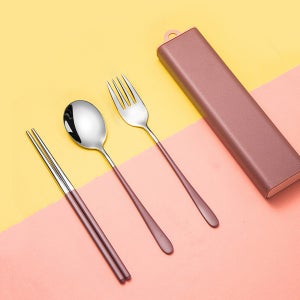 휴대용 스텐 수저 포크 세트 쇠 숟가락 젓가락 케이스 통 함 이동식 보관함 직장인 학생