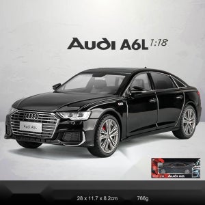 다이캐스트 아우디 A6L 피규어 모형 프라모델 1:18 장식 아우디 A6L 블랙
