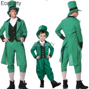 할로윈 아일랜드 세인트 패트릭 데이 의상 성인 어린이용 녹색 요정 축제 복장